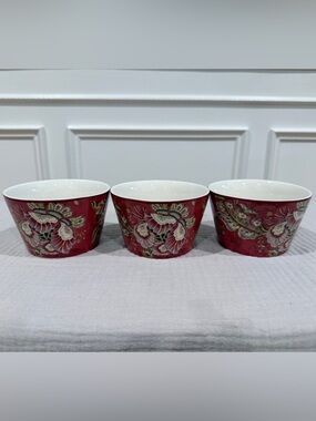 222 Fifth Pink Floral Ceramic Serving Bowls - Set of 3